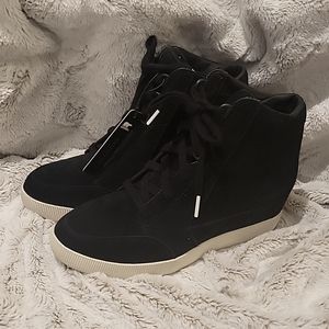 Sorel Out N About Wedge Bootie Black/Sea Salt- size 9 womens - NEW